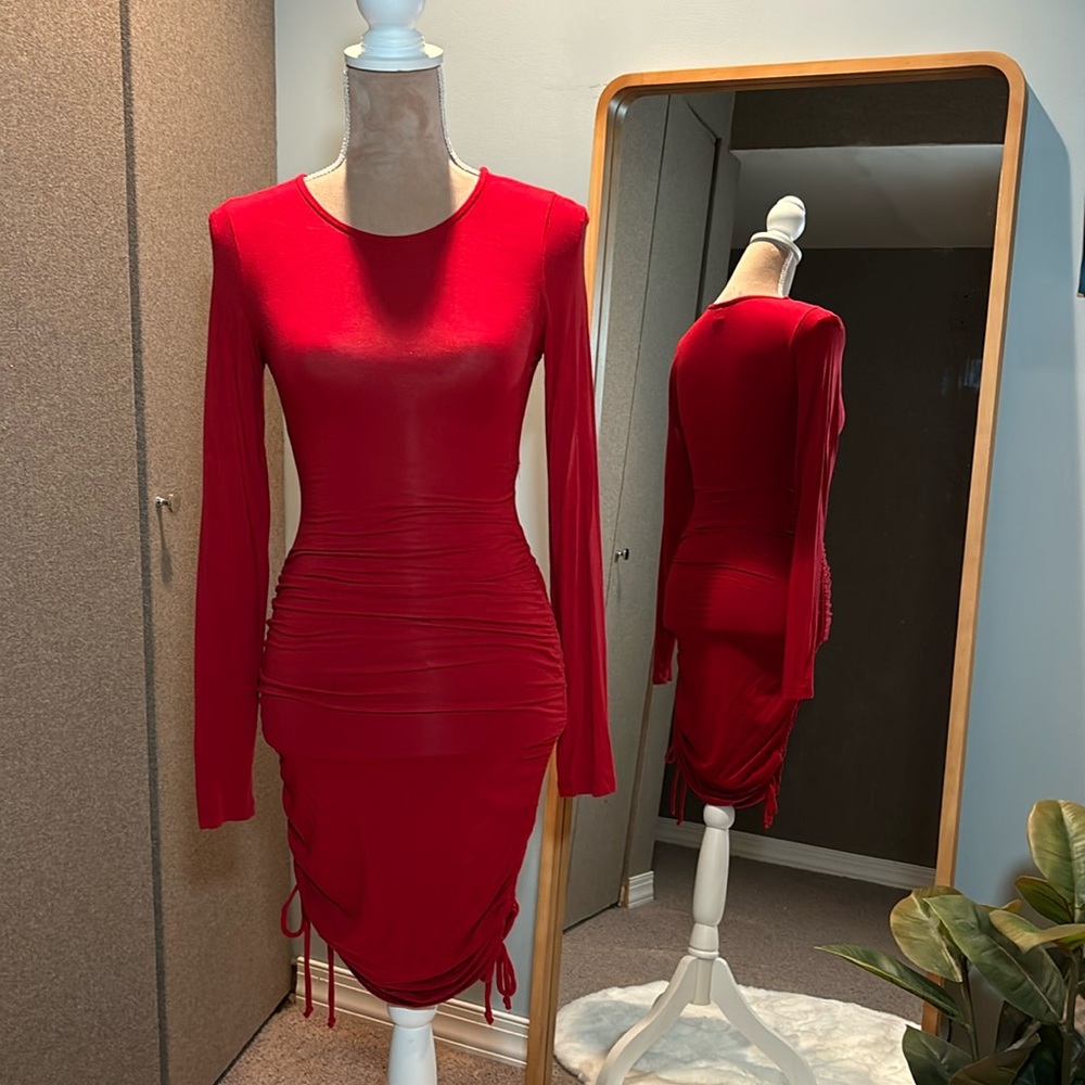 Red midi dress from Melrose and Market